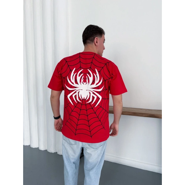 Spider Oversizd Tshirt Kırmızı