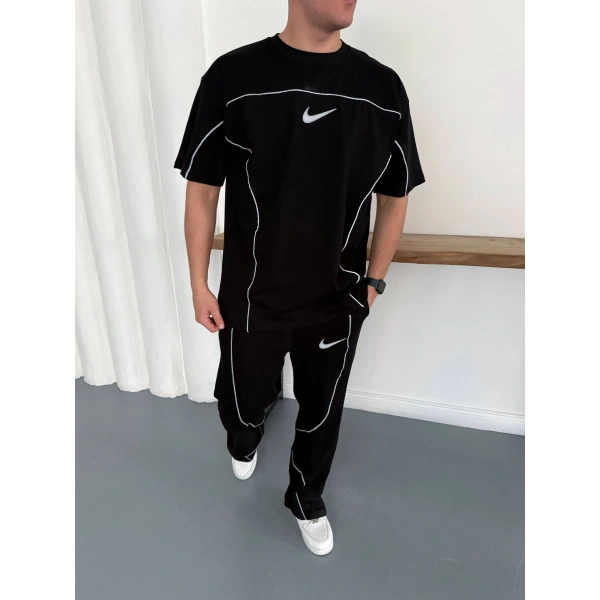 Oversize Baggy Eşofman Takım Siyah