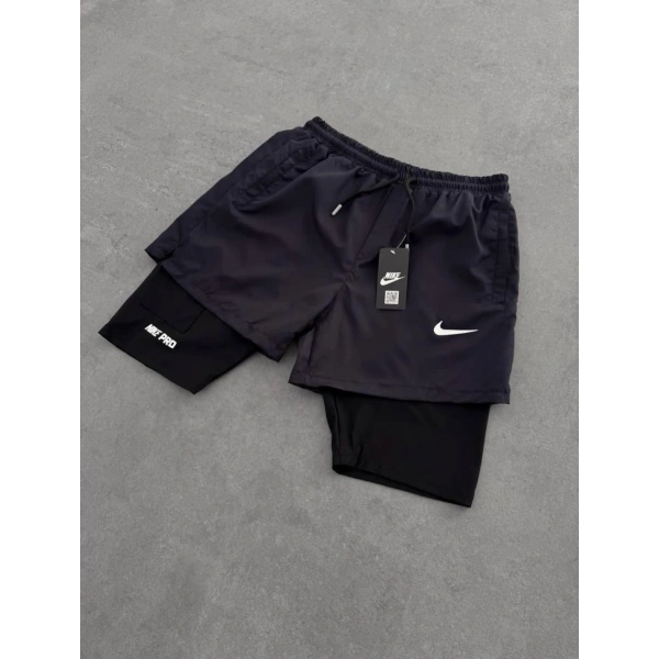 Sporcu Taylı Şort Siyah