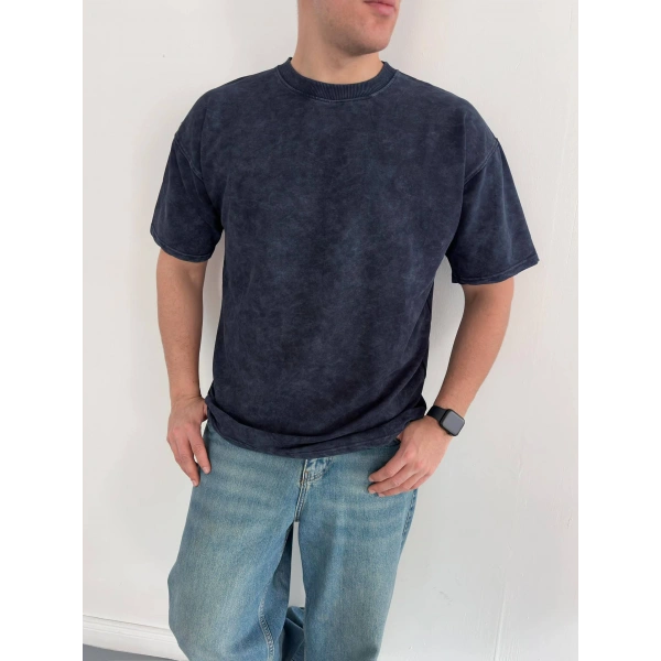 Yıkamalı Unisex Oversize Tshirt Gri