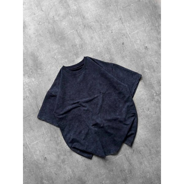 Yıkamalı Unisex Oversize Tshirt Gri