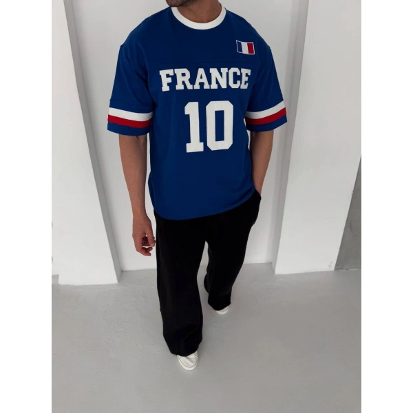 FRN Oversize Nakış Tshirt Lacivert