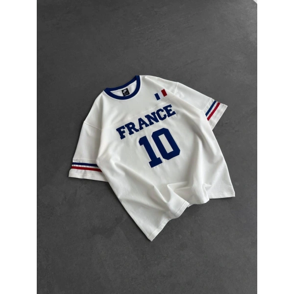 FRN Oversize Nakış Tshirt Beyaz