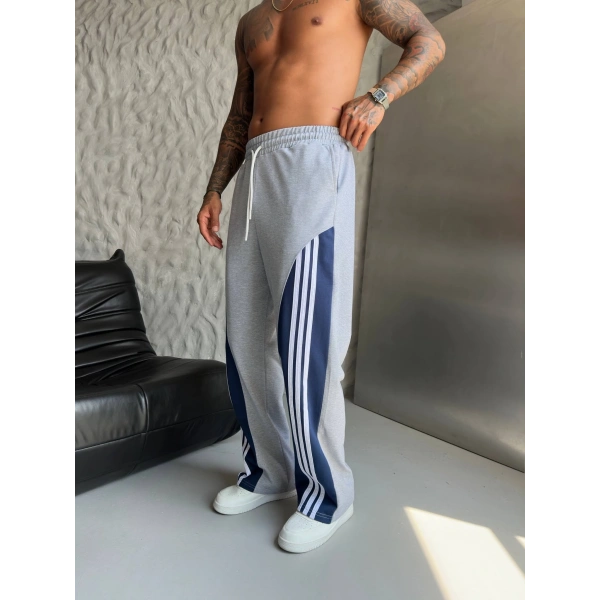 Ad Baggy Bol Paça Eşofman Gri