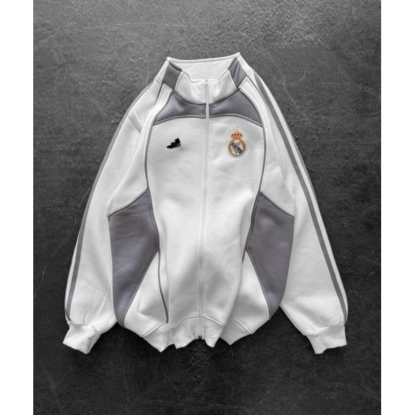 ADD Oversize Şardonlu Unisex Hırka Beyaz