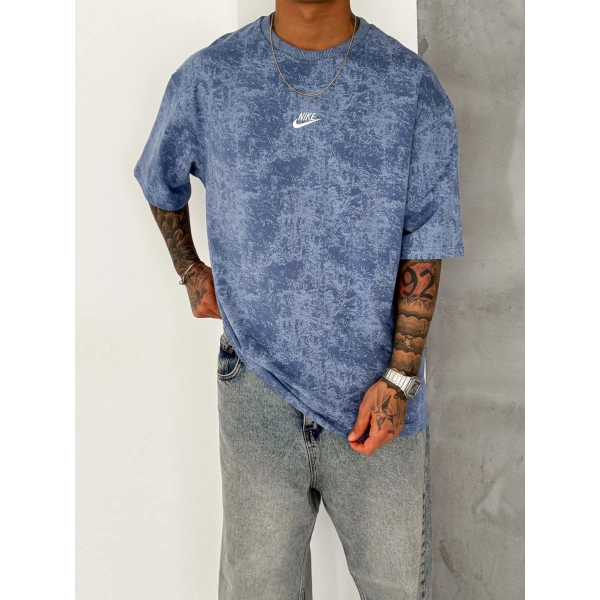Basic Oversize Nk Tshirt Mavi