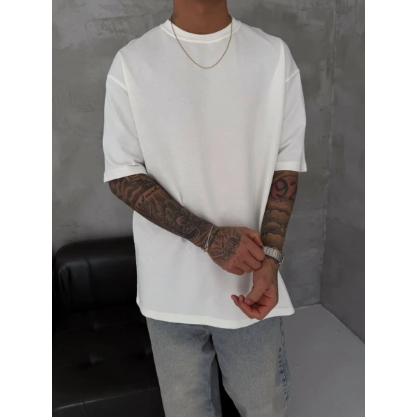 Basic Oversize Unisex Tshirt Beyaz