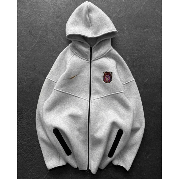 Bc Cepli Tech Şardonlu Unisex Hırka Gri