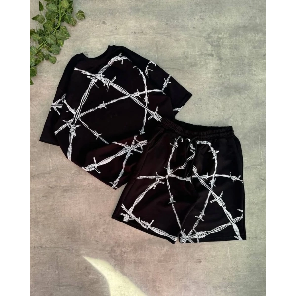 Dikenli Unisex Şortlu Takım