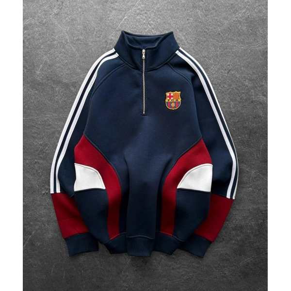 FCB Dik Yaka Şardonlu Unisex Sweatshirt