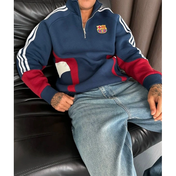 FCB Dik Yaka Şardonlu Unisex Sweatshirt