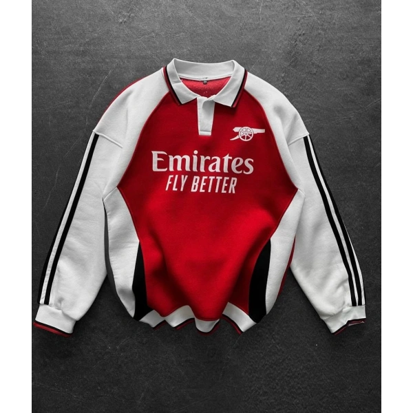 Fly Şardonlu Unisex Sweatshirt Kırmızı