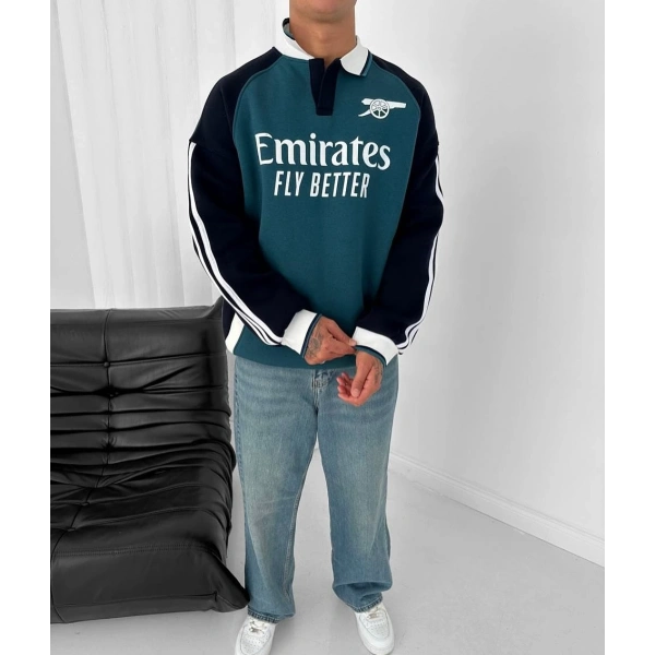 Fly Şardonlu Unisex Sweatshirt Yeşil