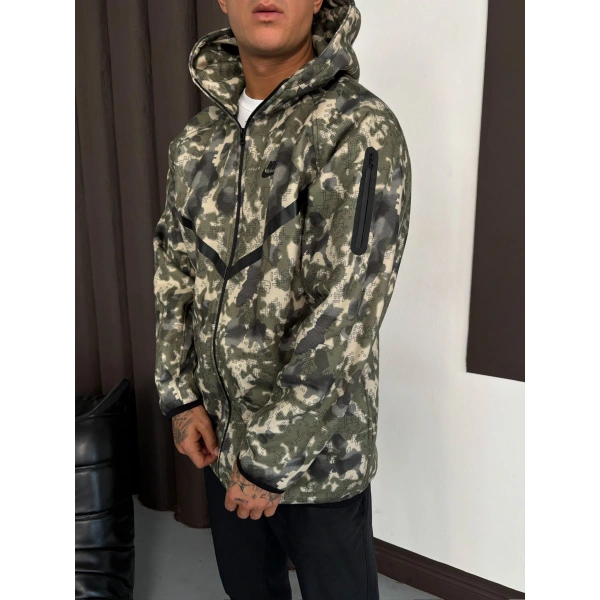 Kamuflaj Tech Şardonlu Unisex Hırka