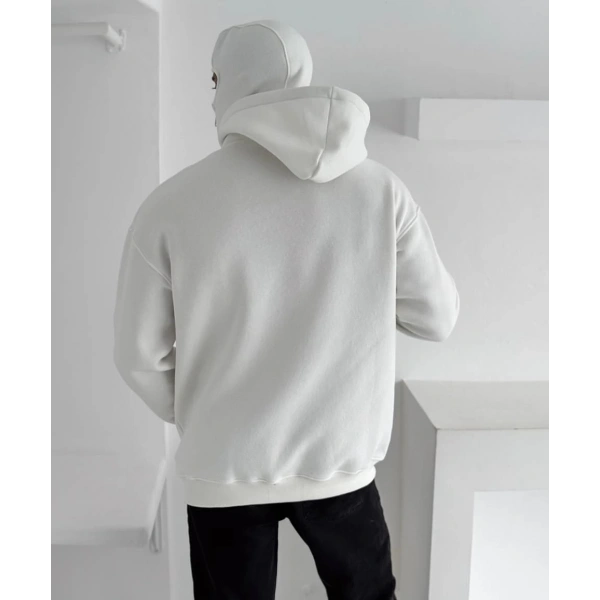 Kar Maske Unisex Hırka Beyaz