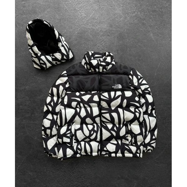 Nf Şapka Çıkarabilir Kapüşonlu Şişme Mont - Beyaz