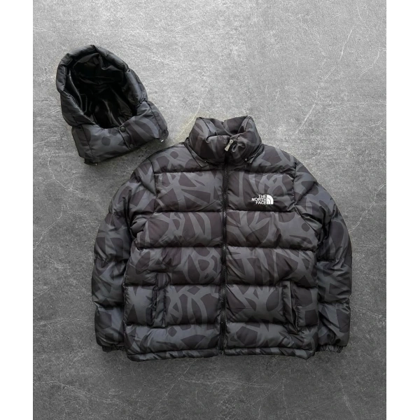 Nf Şapka Çıkarabilir Kapüşonlu Şişme Mont - Siyah