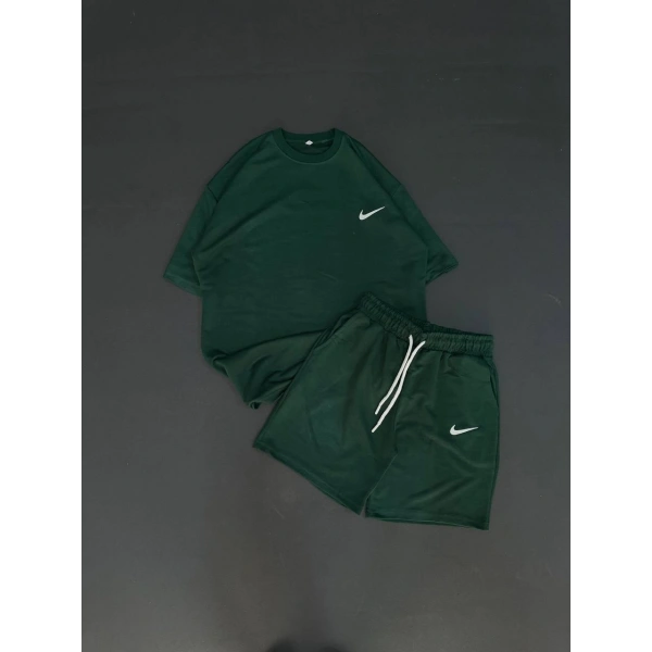 Nike Unisex Oversize Şortlu Takım - Yeşil