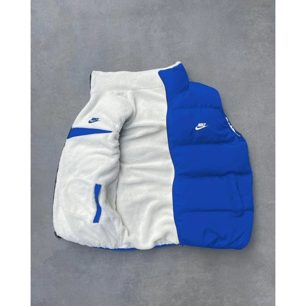 Nk Çift Taraflı Unisex Yelek - Mavi