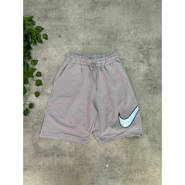 NK Reflektörlü Unisex Oversize Şort - Gri