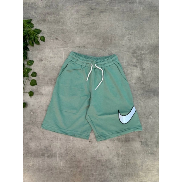 NK Reflektörlü Unisex Oversize Şort - Su Yeşili