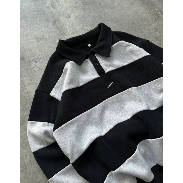 Parçalı Nk Polo Yaka Sweatshirt