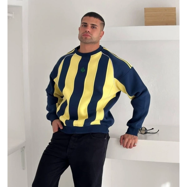Parçalı Taraftar Şardonlu Sweatshirt
