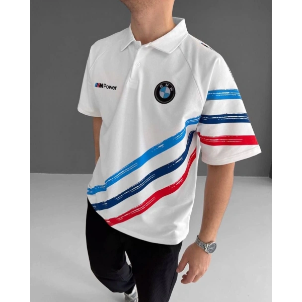 Power Polo Yaka Unisex Tshirt - Beyaz