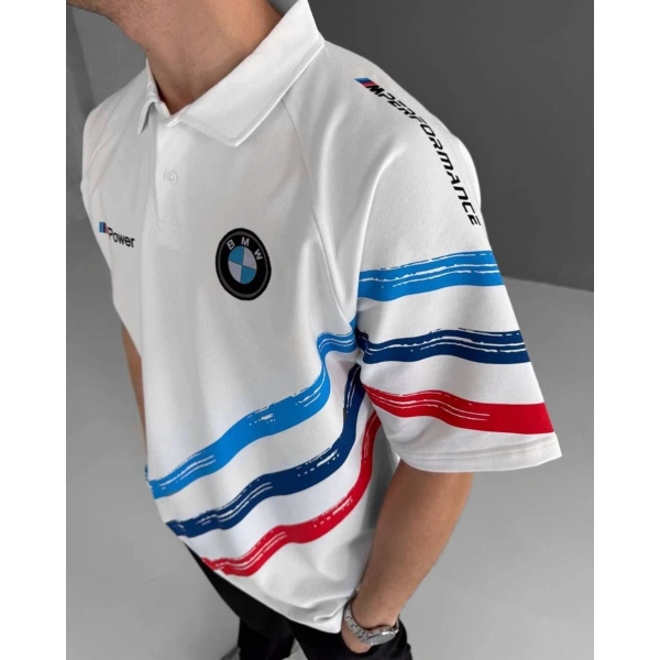 Power Polo Yaka Unisex Tshirt - Beyaz