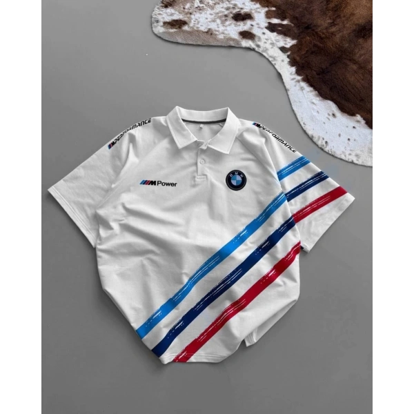 Power Polo Yaka Unisex Tshirt - Beyaz