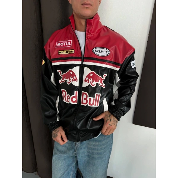 Red Unisex Deri Ceket