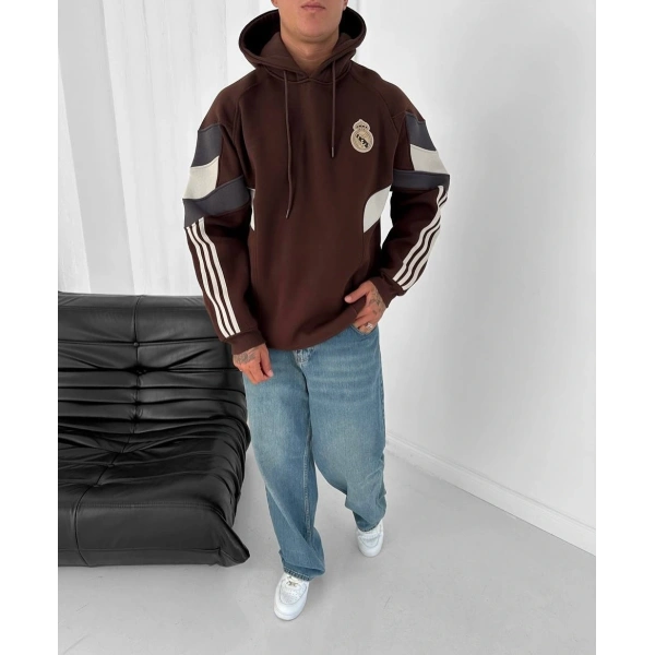 RM Oversize Şardonlu Unisex Sweatshirt - Kahverengi