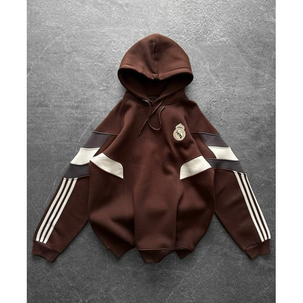 RM Oversize Şardonlu Unisex Sweatshirt - Kahverengi