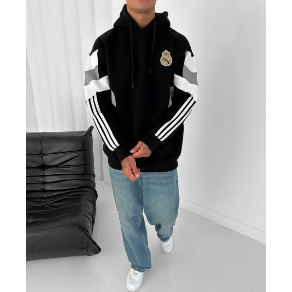 RM Oversize Şardonlu Unisex Sweatshirt - Siyah