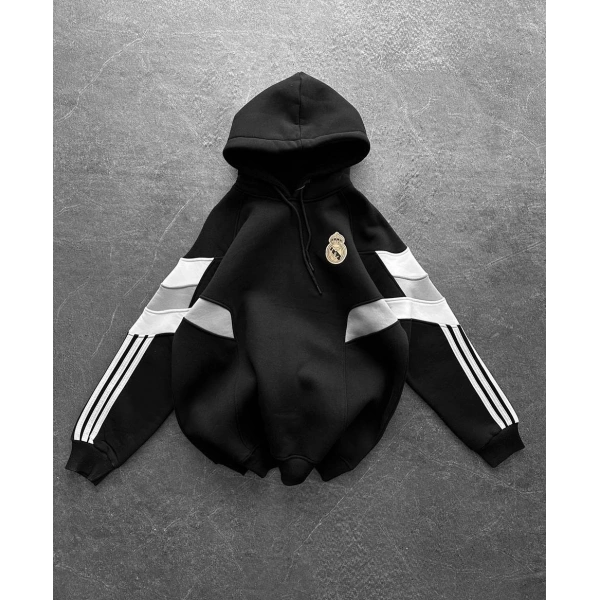 RM Oversize Şardonlu Unisex Sweatshirt - Siyah