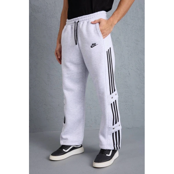 Şerit Detay Şardonlu Unisex Eşofman GRİ