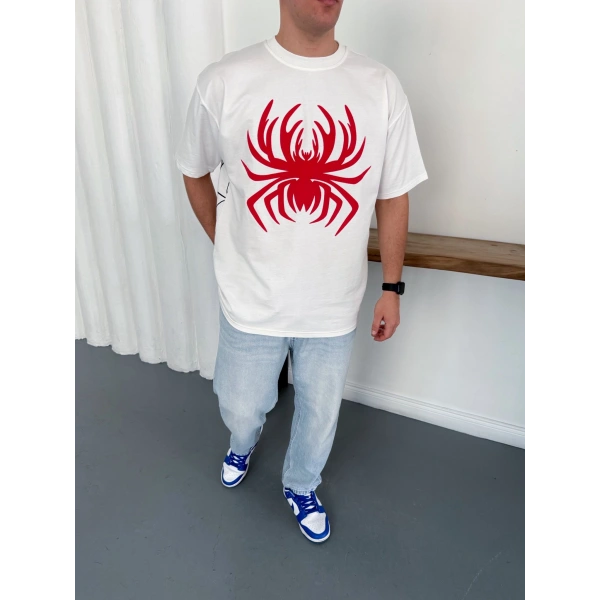 Spider Oversizd Tshirt Beyaz