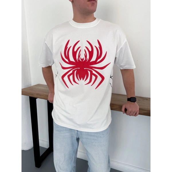 Spider Oversizd Tshirt Beyaz