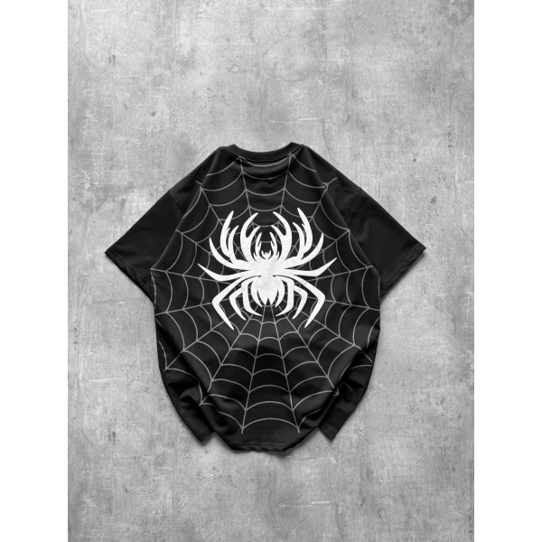 Spider Oversizd Tshirt Siyah