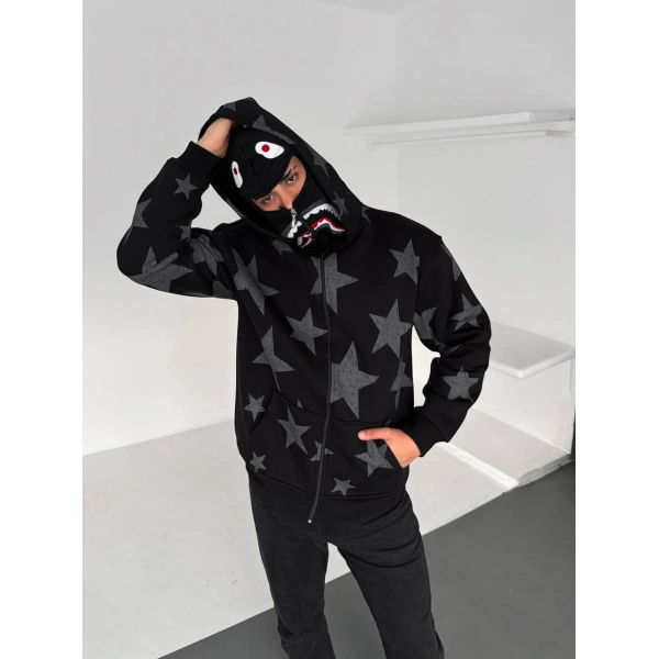 Star Kar Maske Unisex Şardonlu Hırka