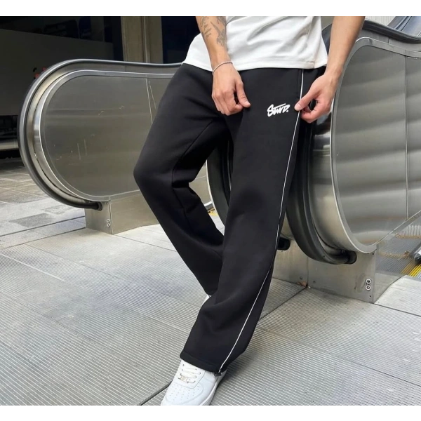 Swd Şardonlu Unisex Eşofman - Siyah