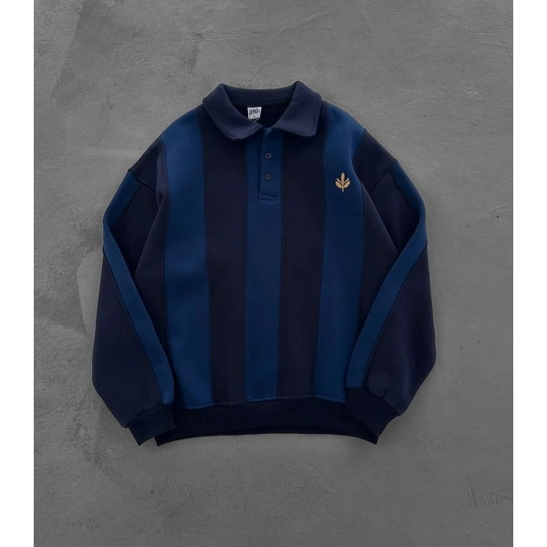 Taraftar Polo Yaka Şardonlu Sweatshirt