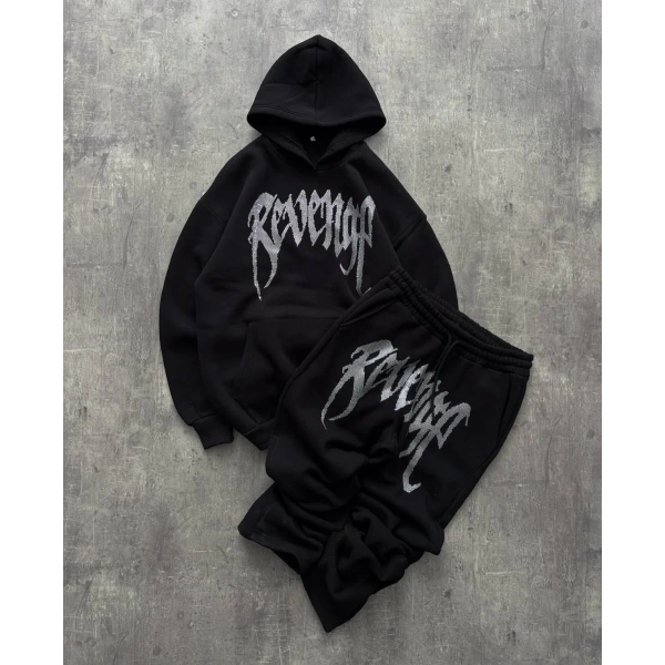 Taşlı Şardonlu Unisex Eşofman Takımı