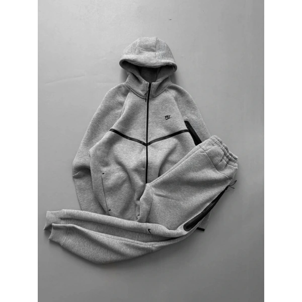 Tech Şardonlu Unisex Eşofman Takımı Gri