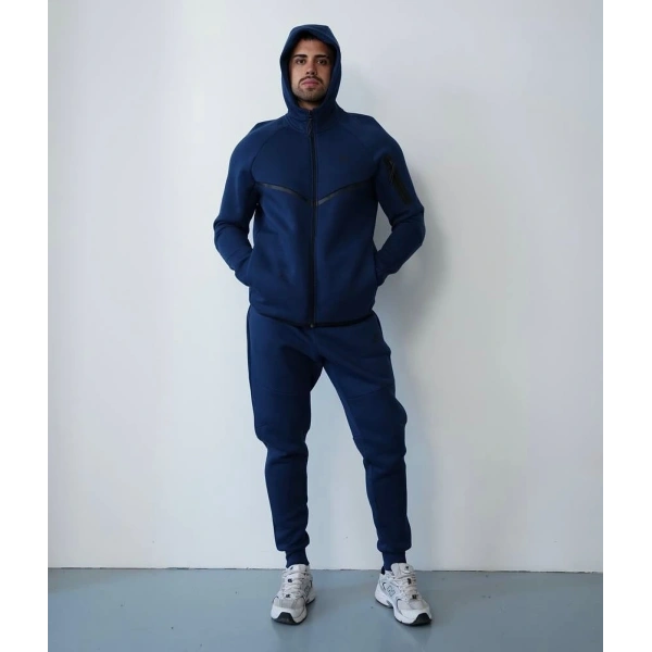 Tech Şardonlu Unisex Eşofman Takımı Lacivert