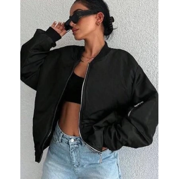 Unisex Bomber Ceket Siyah