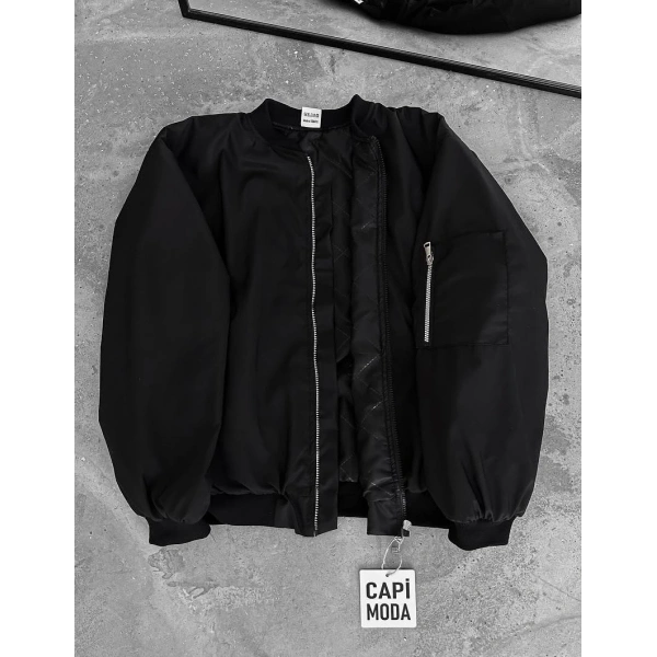 Unisex Bomber Ceket Siyah