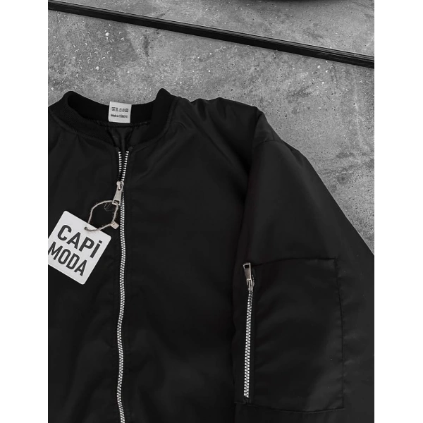 Unisex Bomber Ceket Siyah