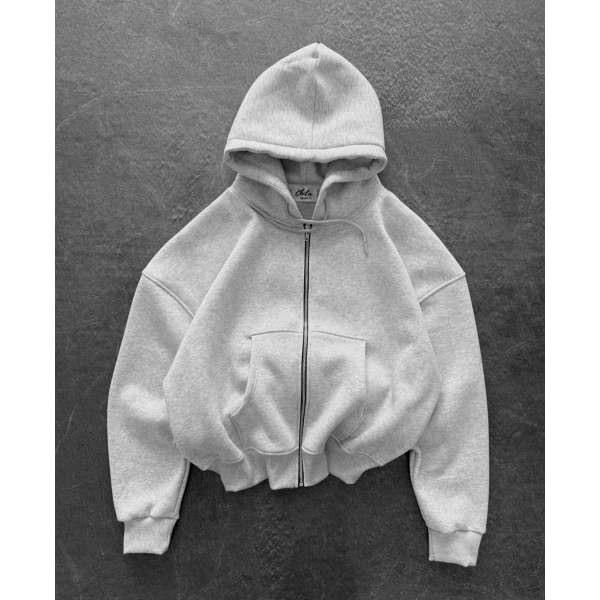 Yarasa Kalıp Şardonlu Unisex Hırka Gri