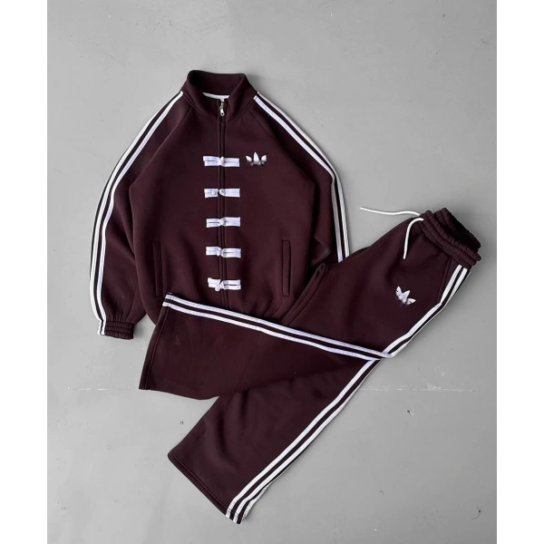 Yeni Sezon Baggy Unisex Eşofman Takımı - Kahverengii